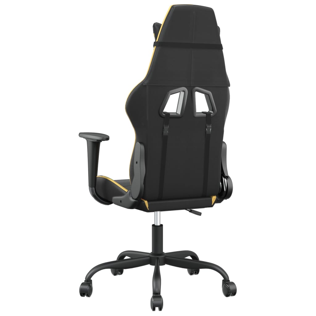 vidaXL Gaming-Stuhl mit Massagefunktion Schwarz & Golden Kunstleder