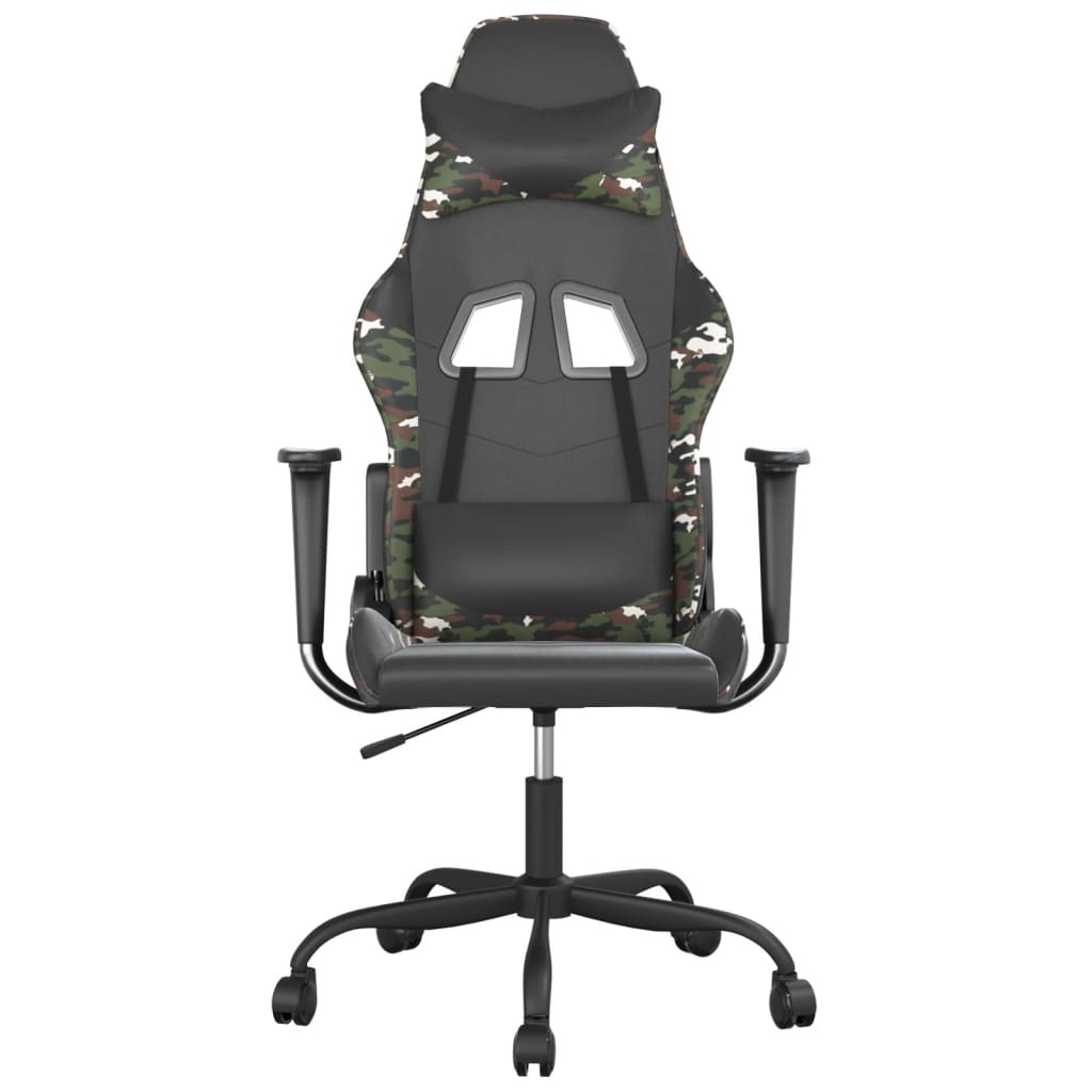 vidaXL Gaming-Stuhl mit Massagefunktion Schwarz Tarnfarben Kunstleder