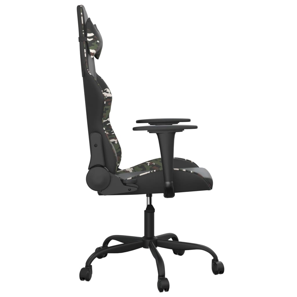 vidaXL Gaming-Stuhl mit Massagefunktion Schwarz Tarnfarben Kunstleder