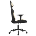 vidaXL Gaming-Stuhl mit Massagefunktion Schwarz und Creme Stoff