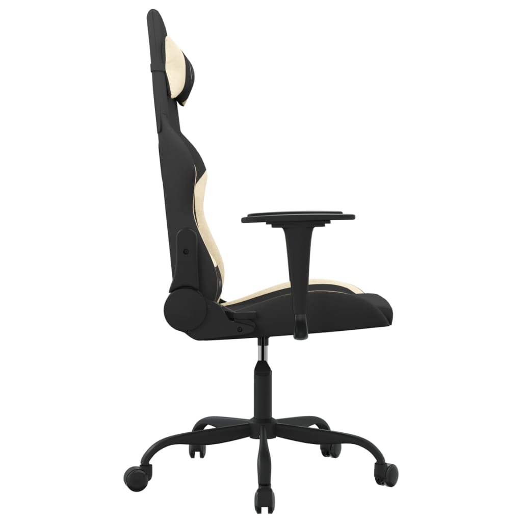 vidaXL Gaming-Stuhl mit Massagefunktion Schwarz und Creme Stoff