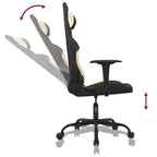 vidaXL Gaming-Stuhl mit Massagefunktion Schwarz und Creme Stoff
