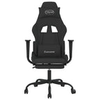 vidaXL Gaming-Stuhl mit Massage & Fußstütze Schwarz Stoff