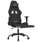 vidaXL Gaming-Stuhl mit Massage & Fußstütze Schwarz Stoff