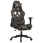 vidaXL Gaming-Stuhl mit Massage & Fußstütze Schwarz Camouflage Stoff