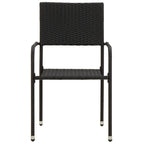 vidaXL 3-tlg. Garten-Essgruppe Poly Rattan Schwarz