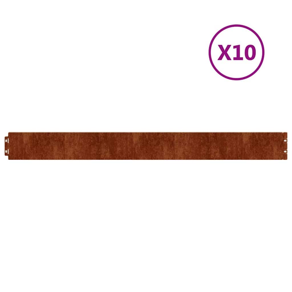 vidaXL Rasenkanten 10 Stk. 10x103 cm Flexibel Cortenstahl