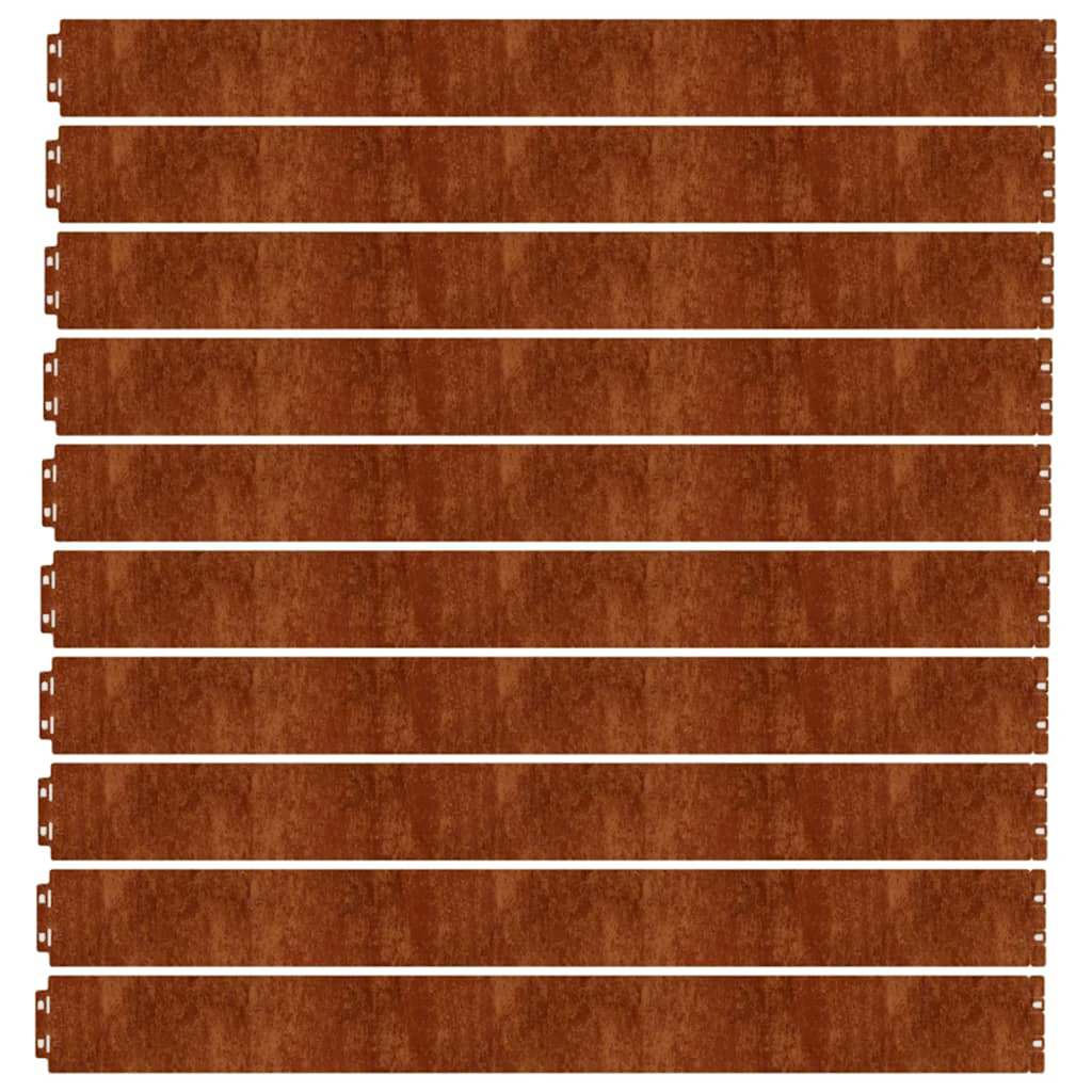 vidaXL Rasenkanten 10 Stk. 10x103 cm Flexibel Cortenstahl