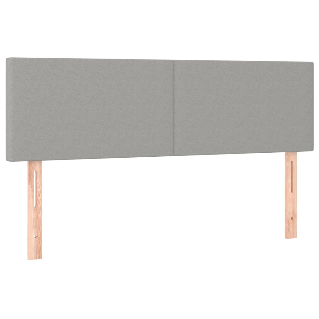 vidaXL Kopfteile Hellgrau 144x5x78/88 cm Stoff