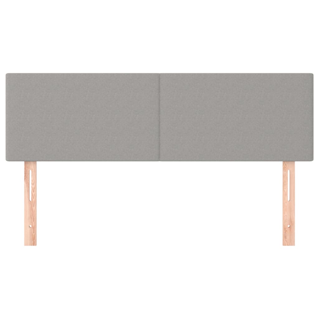 vidaXL Kopfteile Hellgrau 144x5x78/88 cm Stoff
