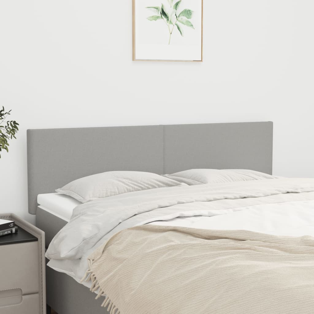 vidaXL Kopfteile Hellgrau 144x5x78/88 cm Stoff