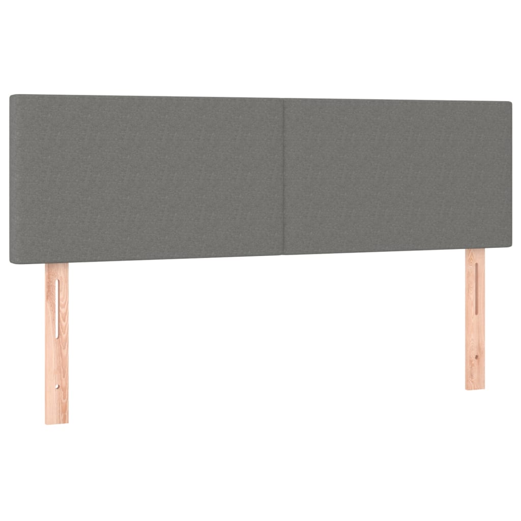 vidaXL Kopfteile 2 Stk. Dunkelgrau 72x5x78/88 cm Stoff