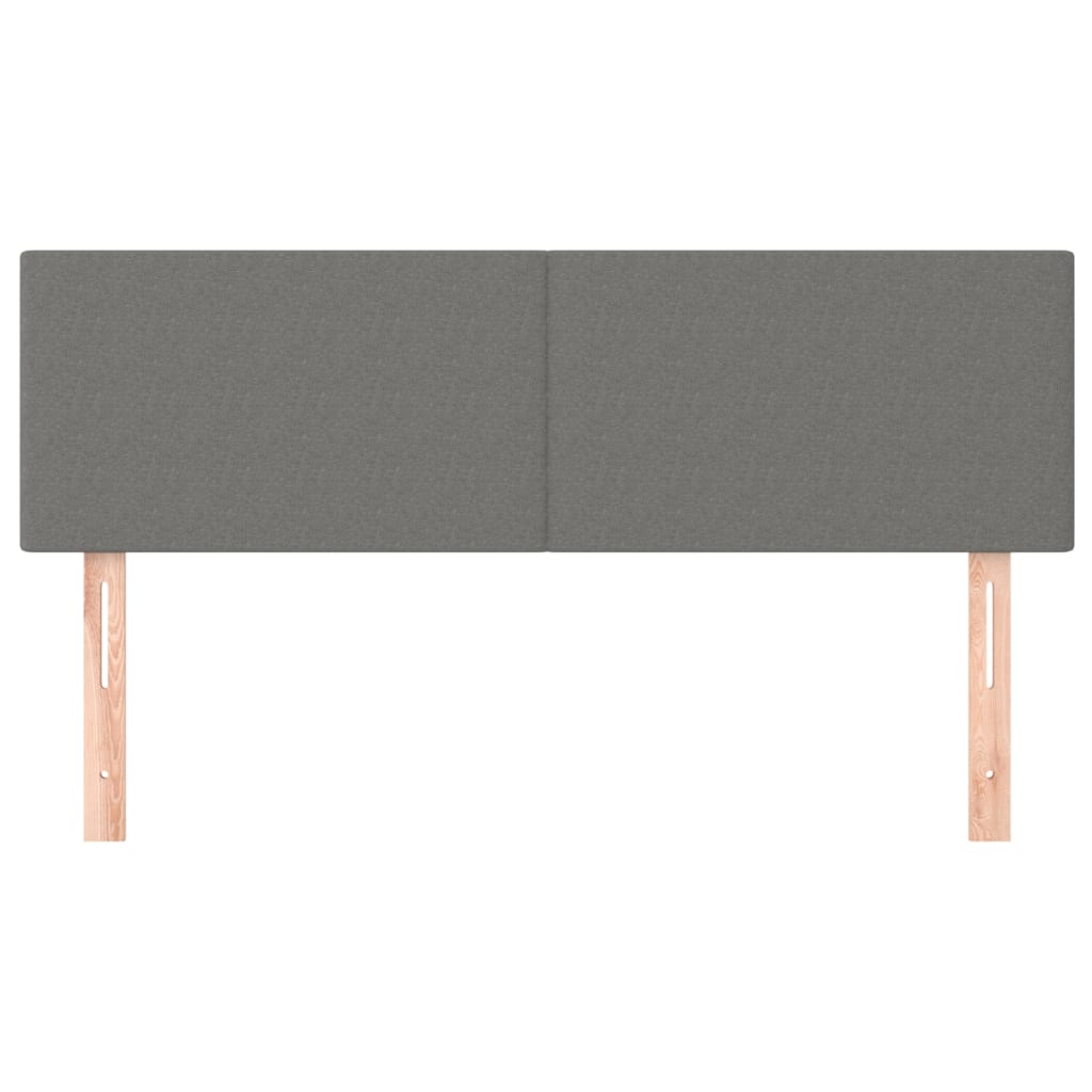 vidaXL Kopfteile 2 Stk. Dunkelgrau 72x5x78/88 cm Stoff