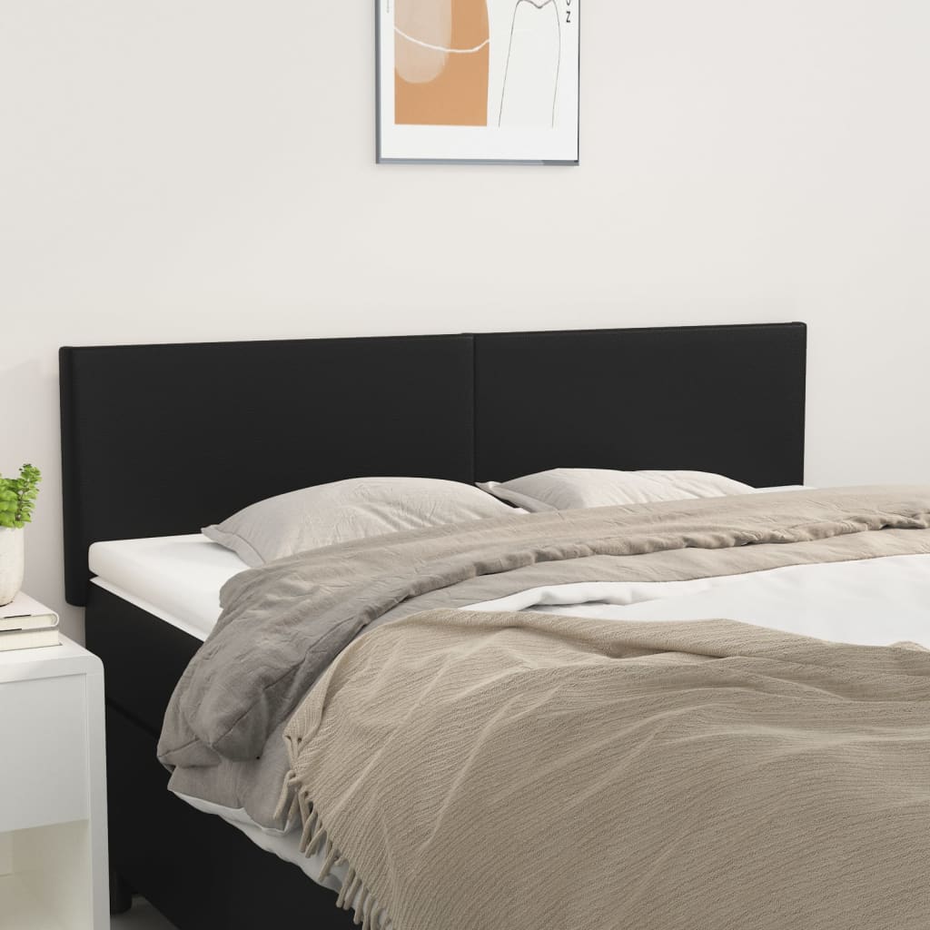 vidaXL Kopfteile Schwarz 144x5x78/88 cm Kunstleder