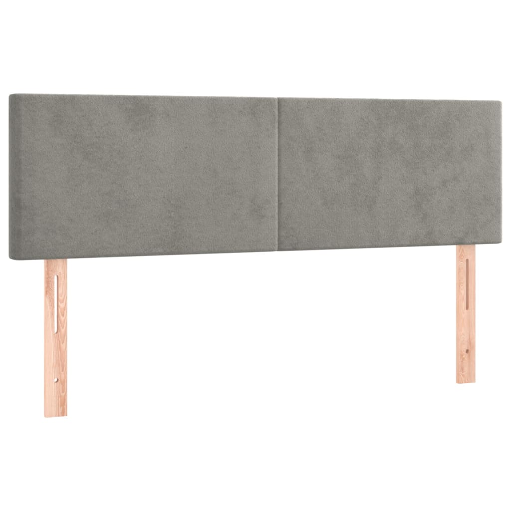 vidaXL Kopfteile Hellgrau 144x5x78/88 cm Samt