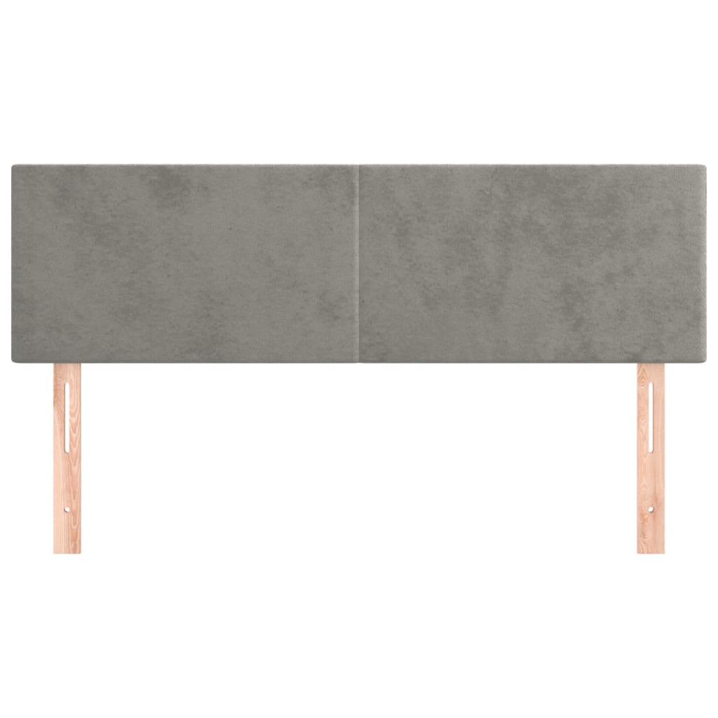vidaXL Kopfteile Hellgrau 144x5x78/88 cm Samt