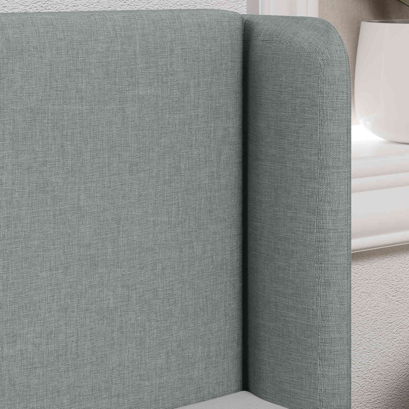 vidaXL Kopfteil Ohr mit Kopfteil Grau 40,5 x 40,5 x 4 cm Stoff