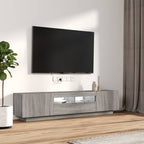 vidaXL 2-tlg. TV-Schrank-Set LED-Leuchten Grau Sonoma Holzwerkstoff
