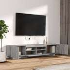 vidaXL 2-tlg. TV-Schrank-Set LED-Leuchten Grau Sonoma Holzwerkstoff