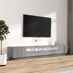 vidaXL 3-tlg. TV-Schrank-Set LED-Leuchten Grau Sonoma Holzwerkstoff