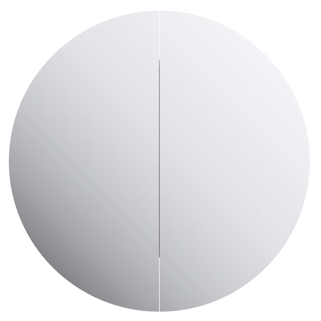 vidaXL Badezimmerschrank mit Rundem Spiegel & LED Weiß 40x40x17,5 cm