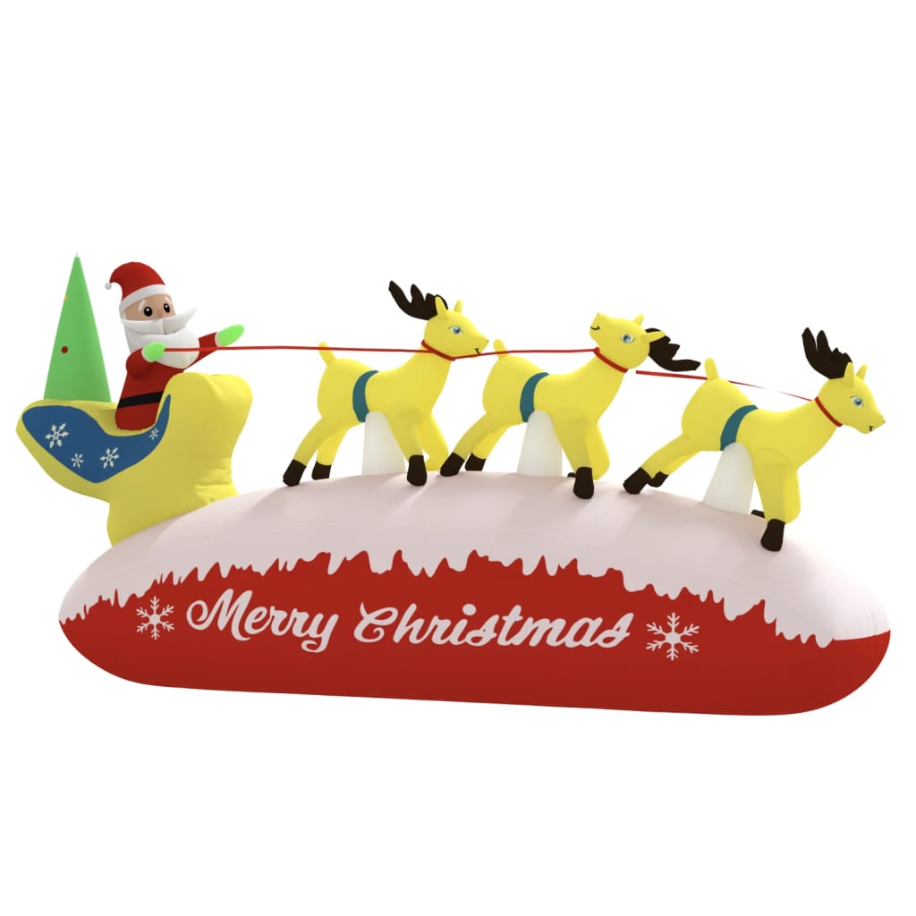 vidaXL Aufblasbarer Weihnachtsmann mit Rentieren LED 145 cm