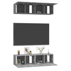 vidaXL TV-Wandschränke 4 Stk. Grau Sonoma 60x30x30 cm Holzwerkstoff