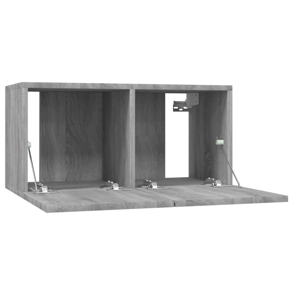 vidaXL TV-Wandschränke 4 Stk. Grau Sonoma 60x30x30 cm Holzwerkstoff