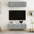 vidaXL TV-Wandschränke 4 Stk. Grau Sonoma 60x30x30 cm Holzwerkstoff