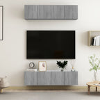 vidaXL TV-Wandschränke 4 Stk. Grau Sonoma 60x30x30 cm Holzwerkstoff