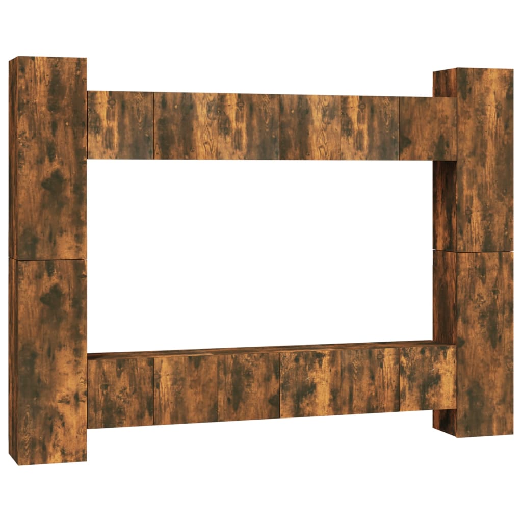 vidaXL 10-tlg. TV-Schrank-Set Räuchereiche Holzwerkstoff