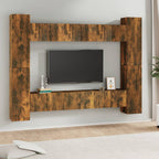vidaXL 10-tlg. TV-Schrank-Set Räuchereiche Holzwerkstoff