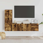vidaXL 3-tlg. TV-Schrank-Set Räuchereiche Holzwerkstoff