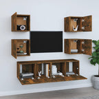 vidaXL 6-tlg. TV-Schrank-Set Räuchereiche Holzwerkstoff