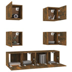 vidaXL 6-tlg. TV-Schrank-Set Räuchereiche Holzwerkstoff