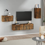 vidaXL 4-tlg. TV-Schrank-Set Räuchereiche Holzwerkstoff