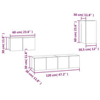 vidaXL 4-tlg. TV-Schrank-Set Grau Sonoma Holzwerkstoff
