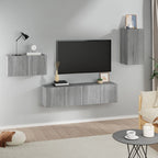 vidaXL 4-tlg. TV-Schrank-Set Grau Sonoma Holzwerkstoff