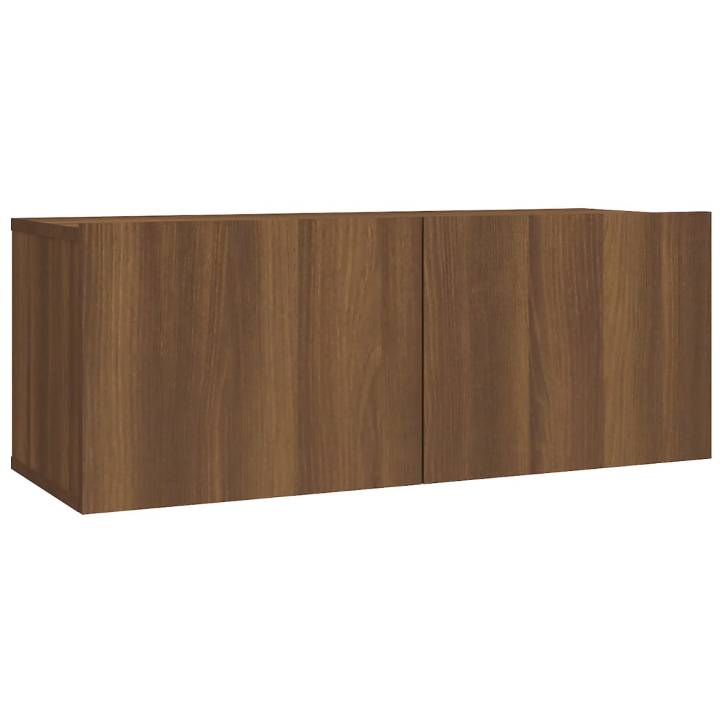 vidaXL 2-tlg. TV-Schrank-Set Braun Eichen-Optik Holzwerkstoff