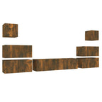 vidaXL 8-tlg. TV-Schrank-Set Räuchereiche Holzwerkstoff