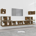 vidaXL 8-tlg. TV-Schrank-Set Räuchereiche Holzwerkstoff