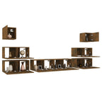 vidaXL 8-tlg. TV-Schrank-Set Räuchereiche Holzwerkstoff