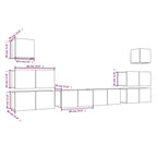 vidaXL 8-tlg. TV-Schrank-Set Räuchereiche Holzwerkstoff