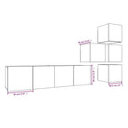 vidaXL 6-tlg. TV-Schrank-Set Grau Sonoma Holzwerkstoff