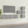 vidaXL 6-tlg. TV-Schrank-Set Grau Sonoma Holzwerkstoff
