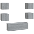 vidaXL TV-Wandschrank-Set Grau Sonoma Holzwerkstoff