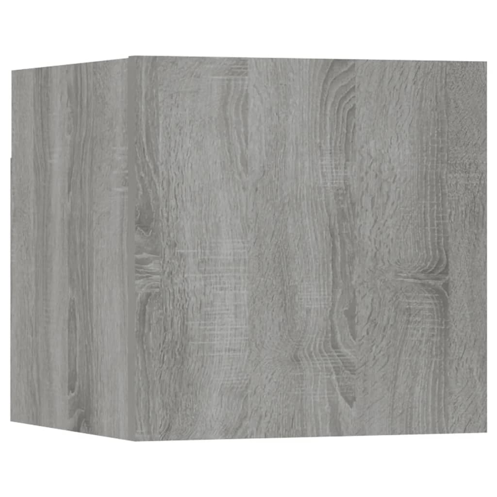 vidaXL TV-Wandschrank-Set Grau Sonoma Holzwerkstoff