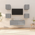 vidaXL TV-Wandschrank-Set Grau Sonoma Holzwerkstoff