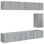 vidaXL 7-tlg. TV-Schrank-Set Grau Sonoma Holzwerkstoff