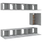 vidaXL 7-tlg. TV-Schrank-Set Grau Sonoma Holzwerkstoff